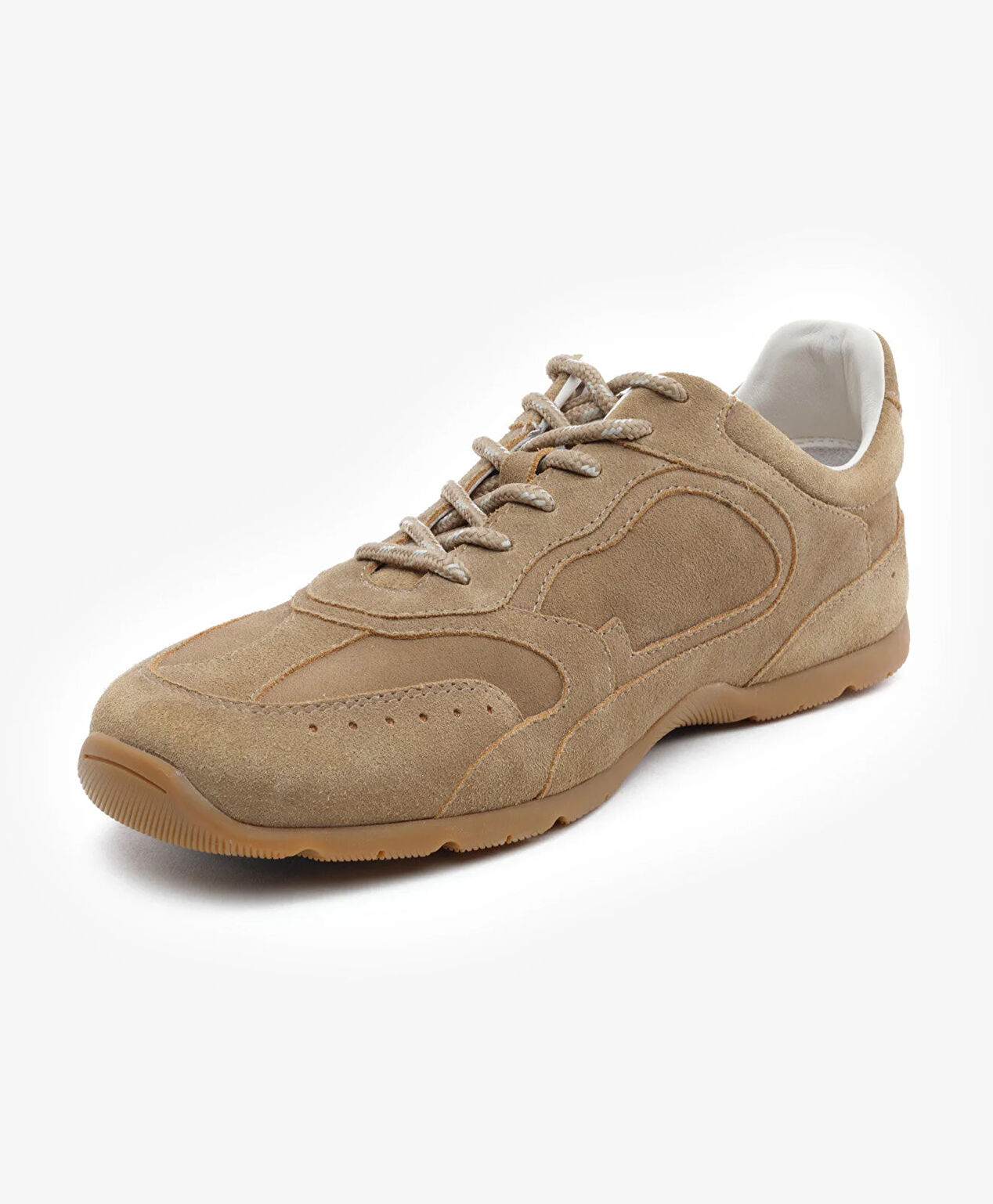 Erkek Ekru Hakiki Deri Sneaker Ayakkabı - 3