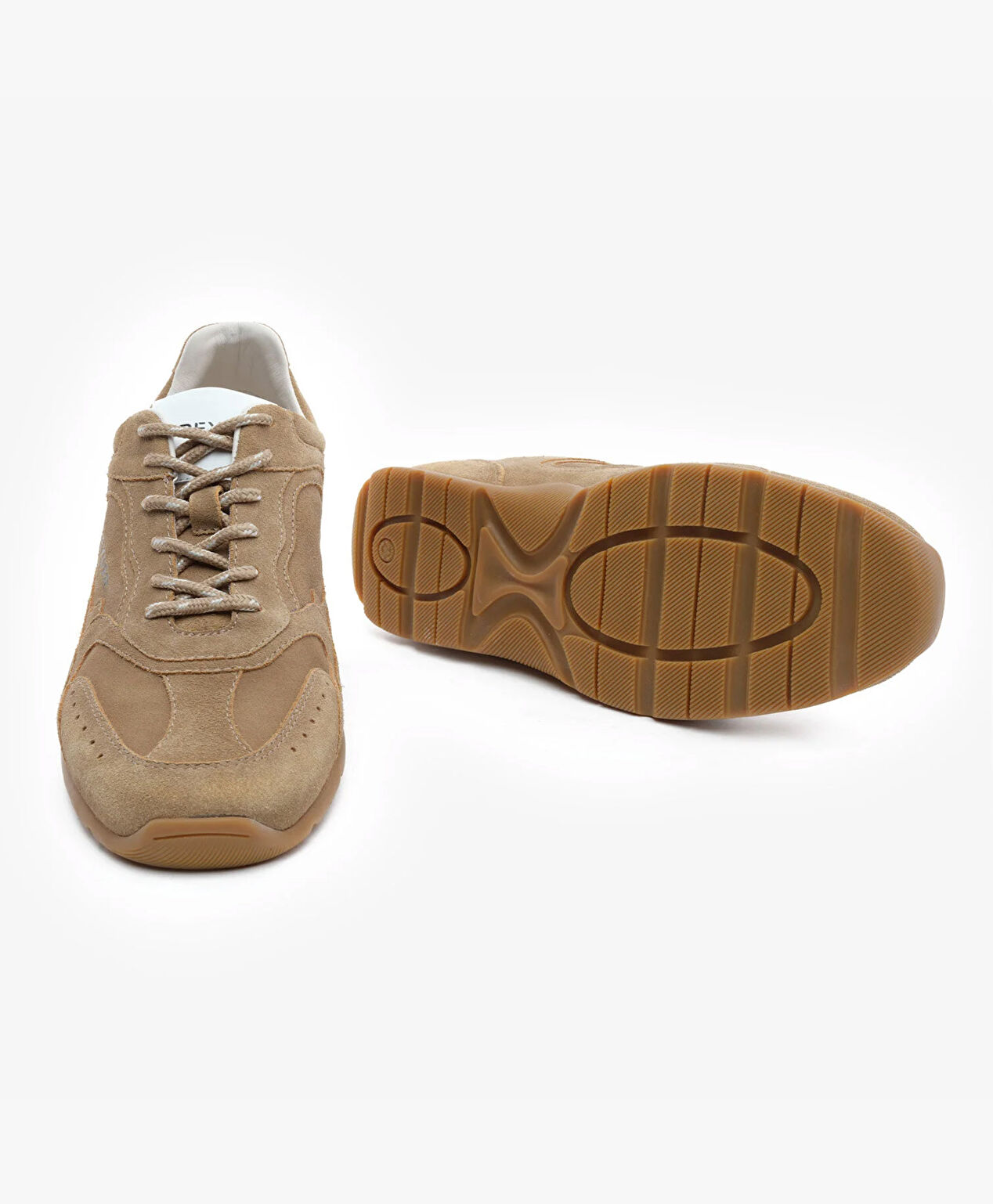 Erkek Ekru Hakiki Deri Sneaker Ayakkabı - 6