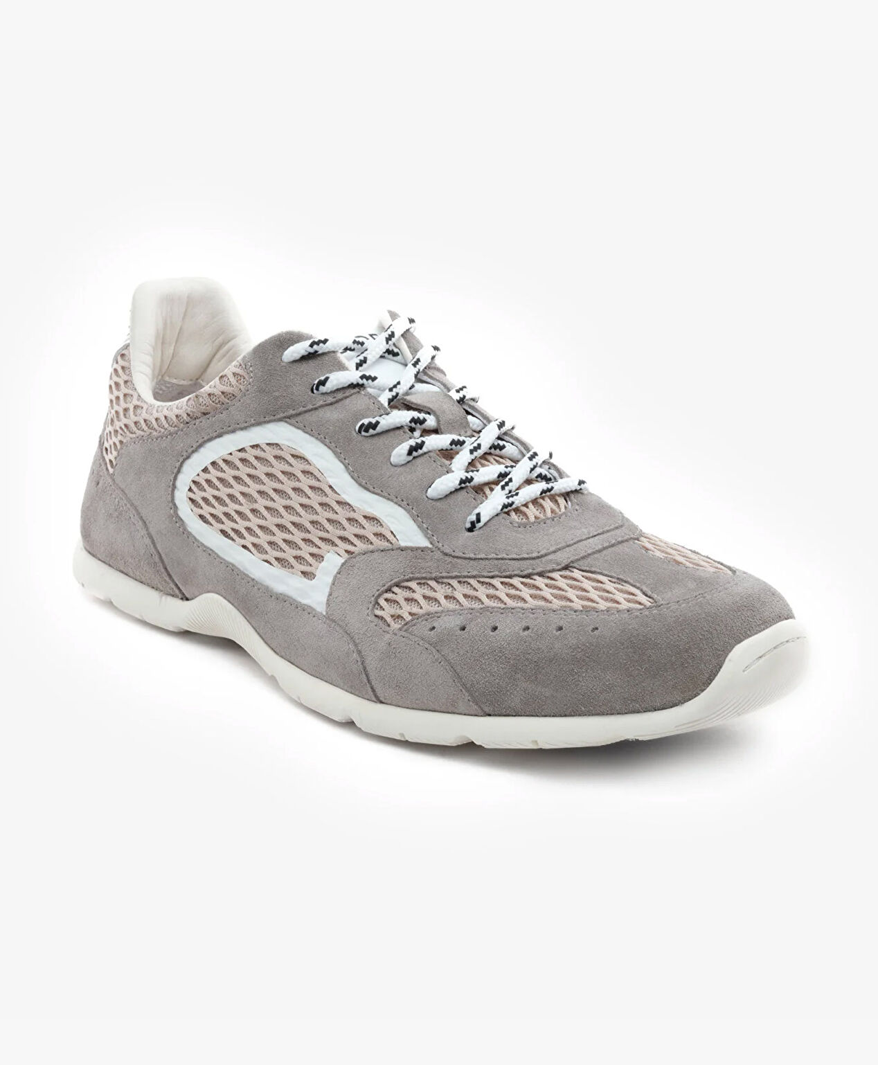 Erkek Açık Gri Hakiki Deri Sneaker Ayakkabı - 2