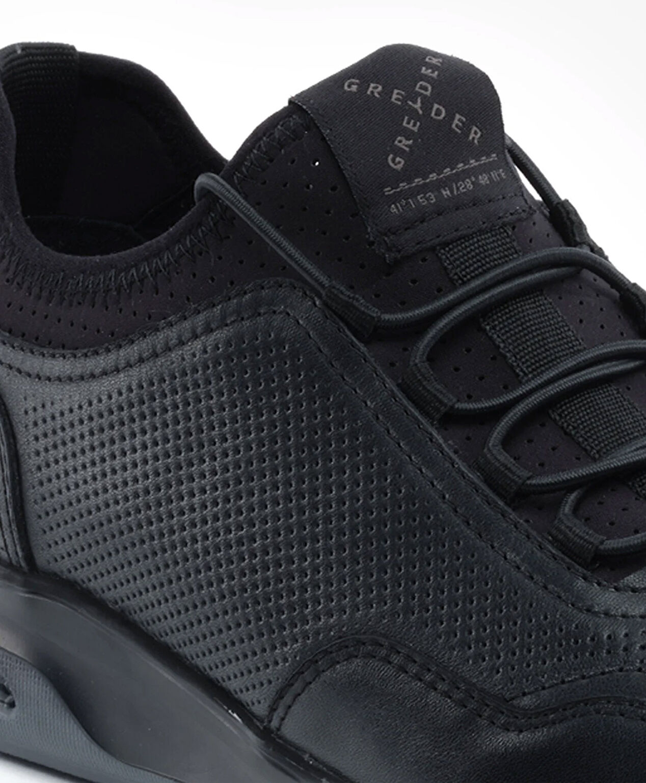 Erkek Siyah Hakiki Deri Sneaker Ayakkabı - 5