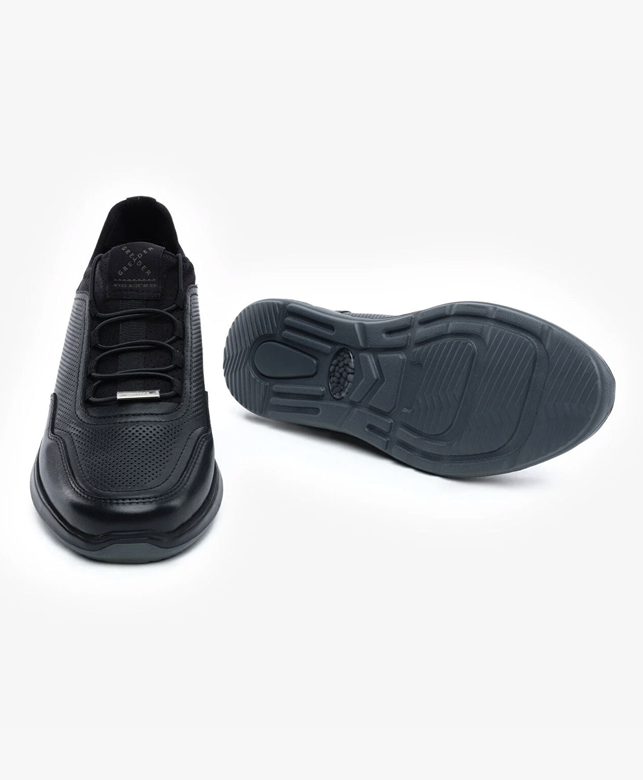 Erkek Siyah Hakiki Deri Sneaker Ayakkabı - 6