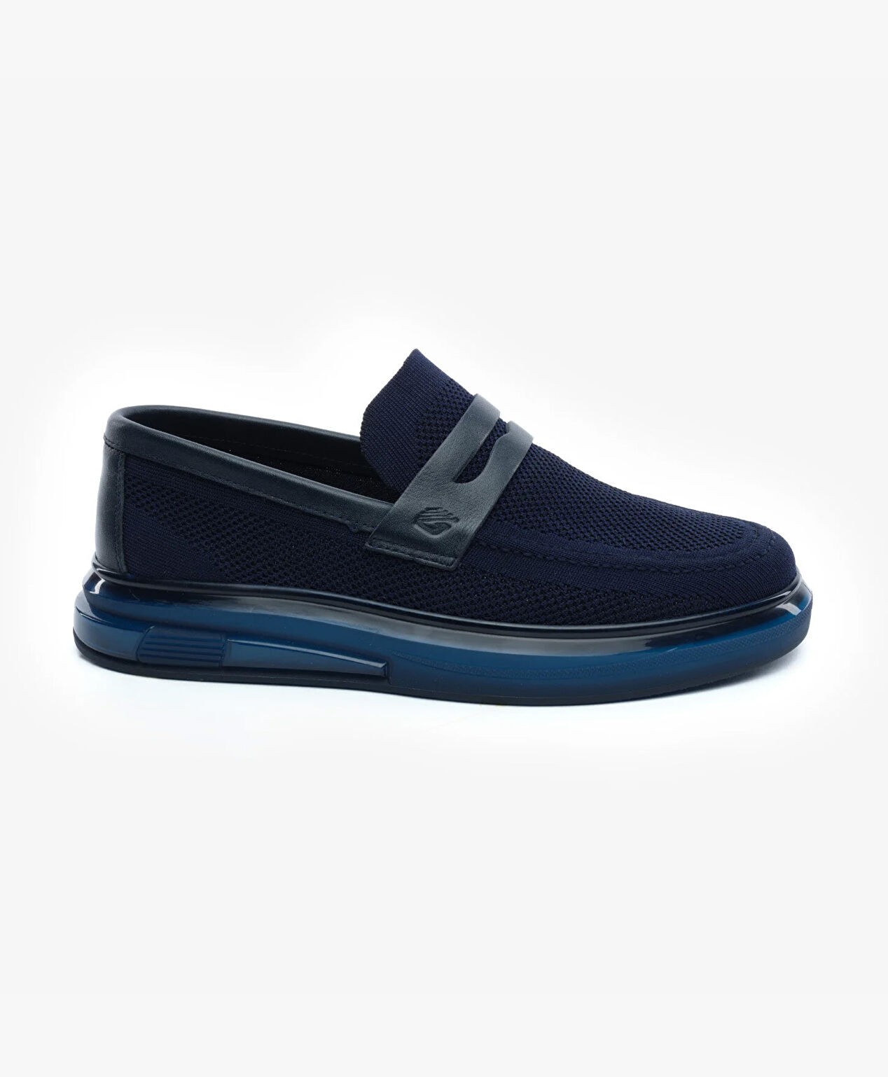 Erkek Lacivert Hakiki Deri Loafer Ayakkabı - 1