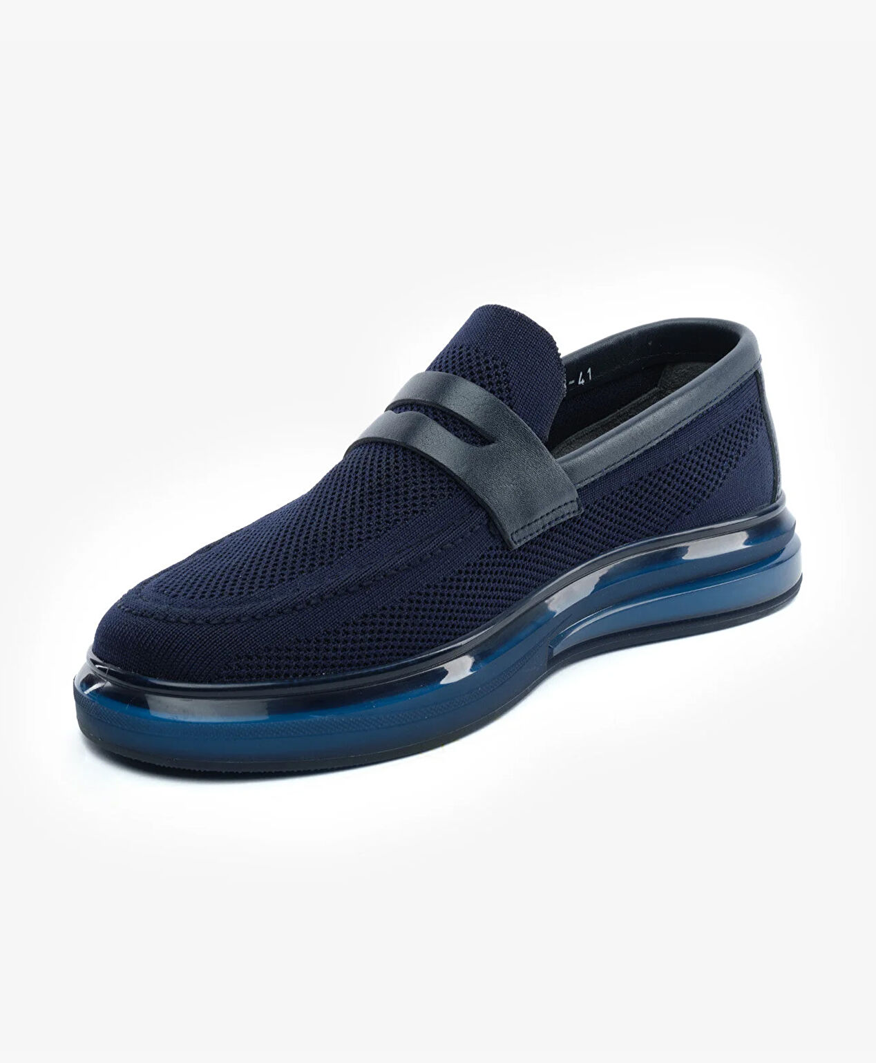 Erkek Lacivert Hakiki Deri Loafer Ayakkabı - 3