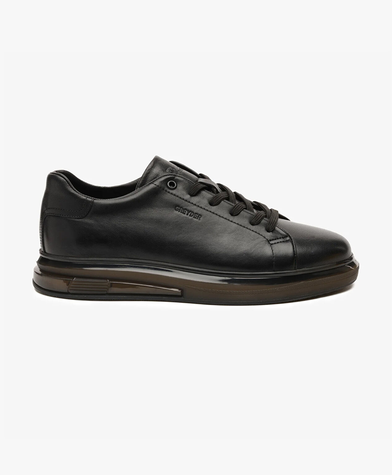 Erkek Siyah Hakiki Deri Sneaker Ayakkabı - 1