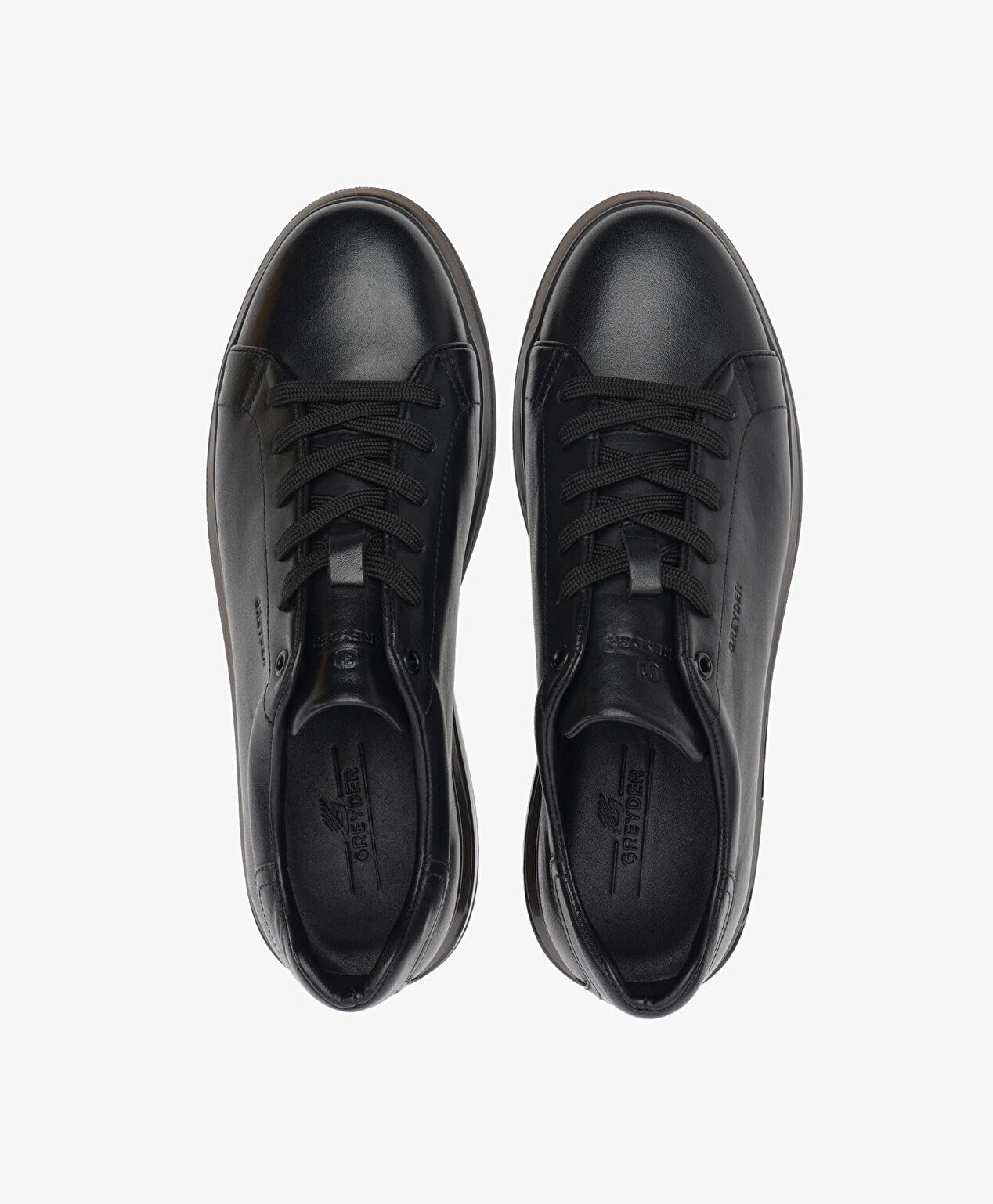 Erkek Siyah Hakiki Deri Sneaker Ayakkabı - 5