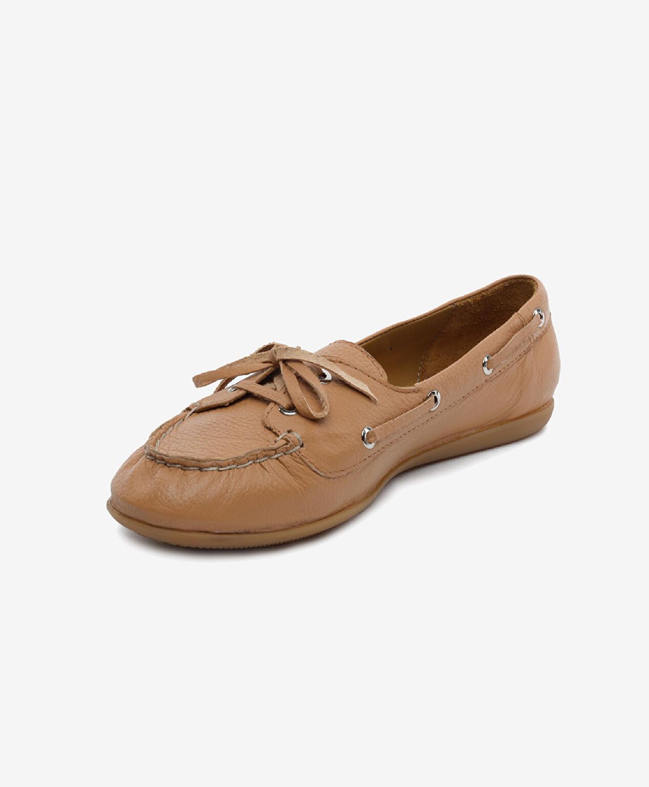 Kadın Taba Hakiki Deri Loafer Ayakkabı - 3