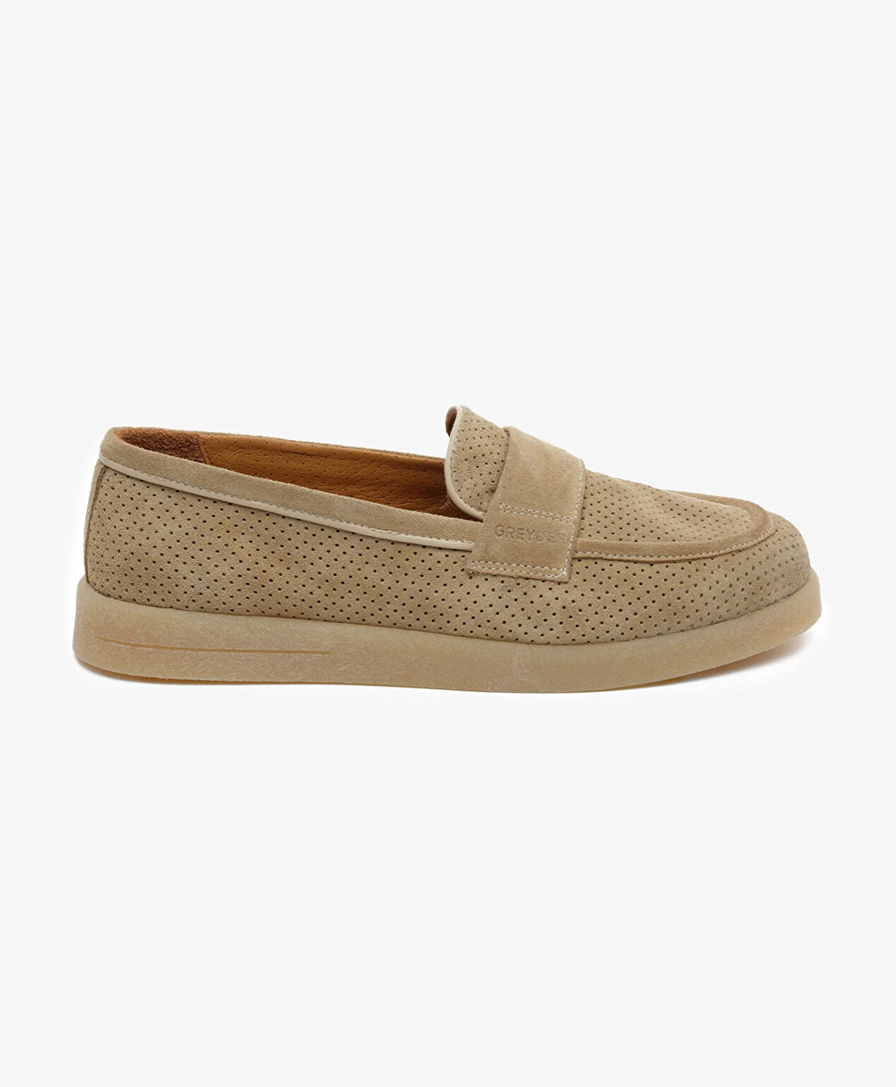Kadın Bej Hakiki Deri Loafer Ayakkabı - 1