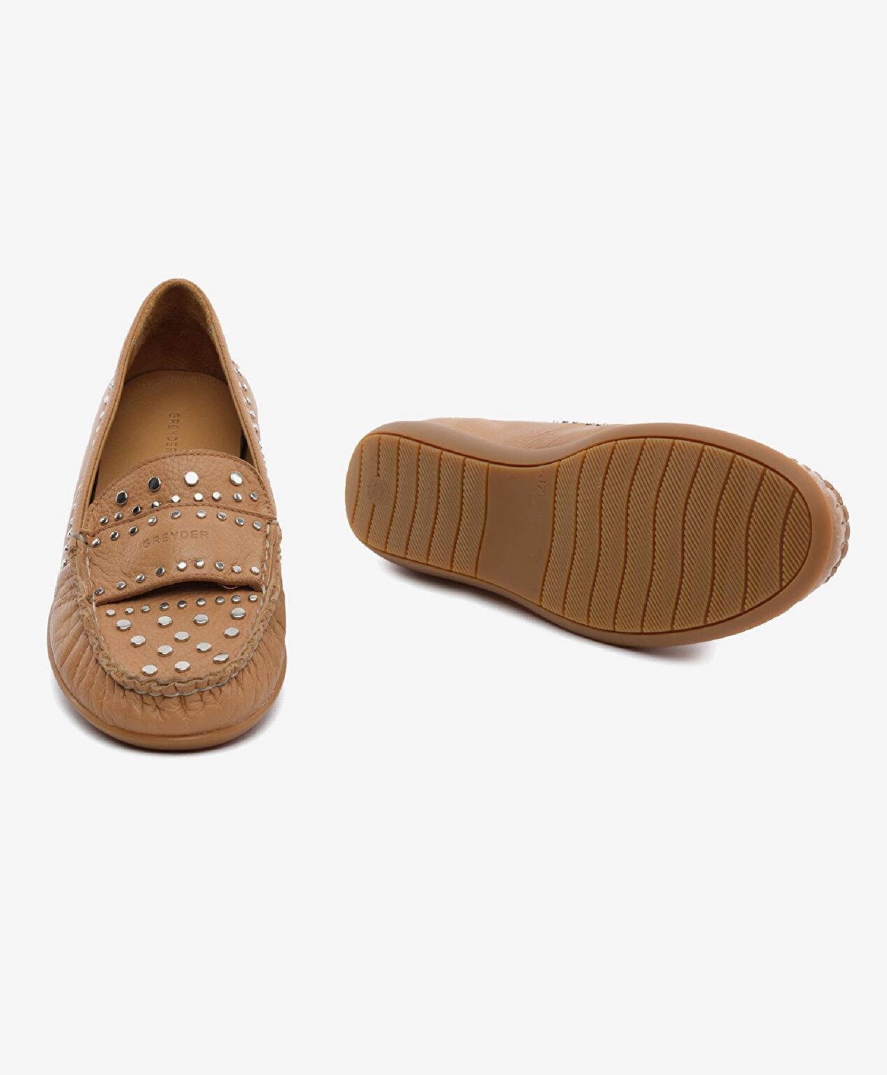 Kadın Taba Hakiki Deri Loafer Ayakkabı - 6