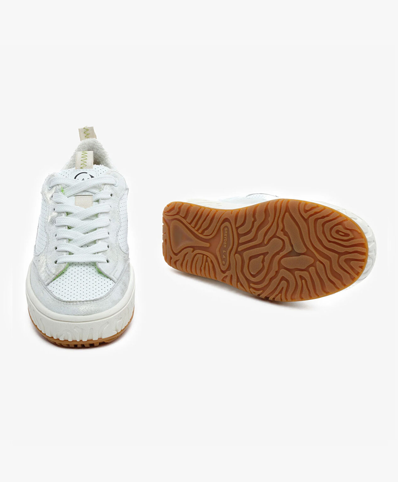 GreyderLab Kadın Beyaz Gümüş Sneaker Ayakkabı - 6