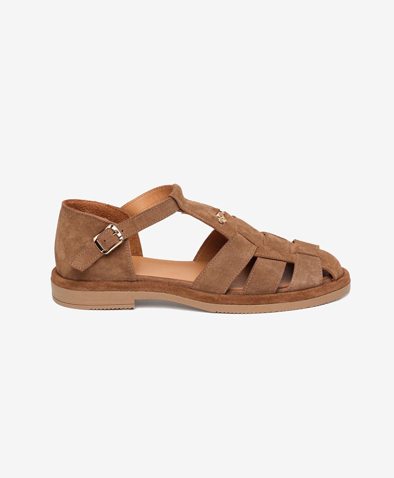 Kadın Sigaro Süet Hakiki Deri Sandalet - 1