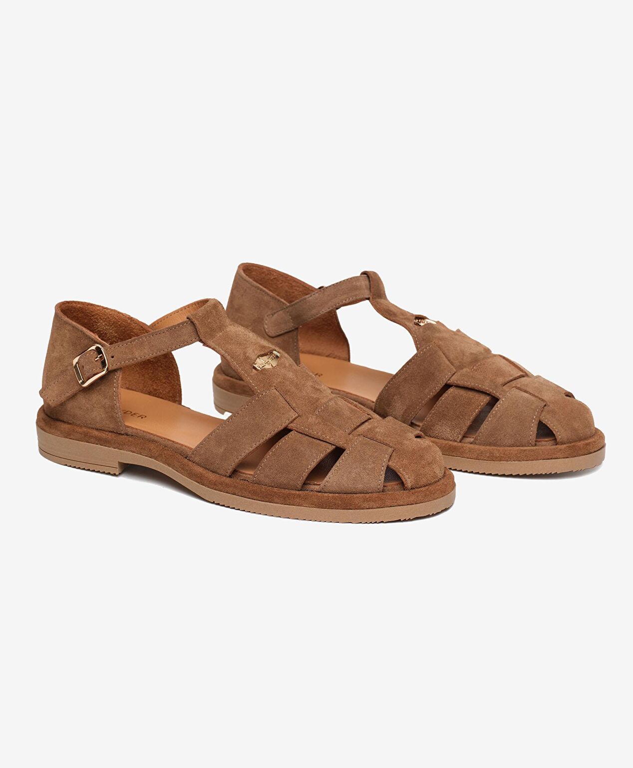 Kadın Sigaro Süet Hakiki Deri Sandalet - 3