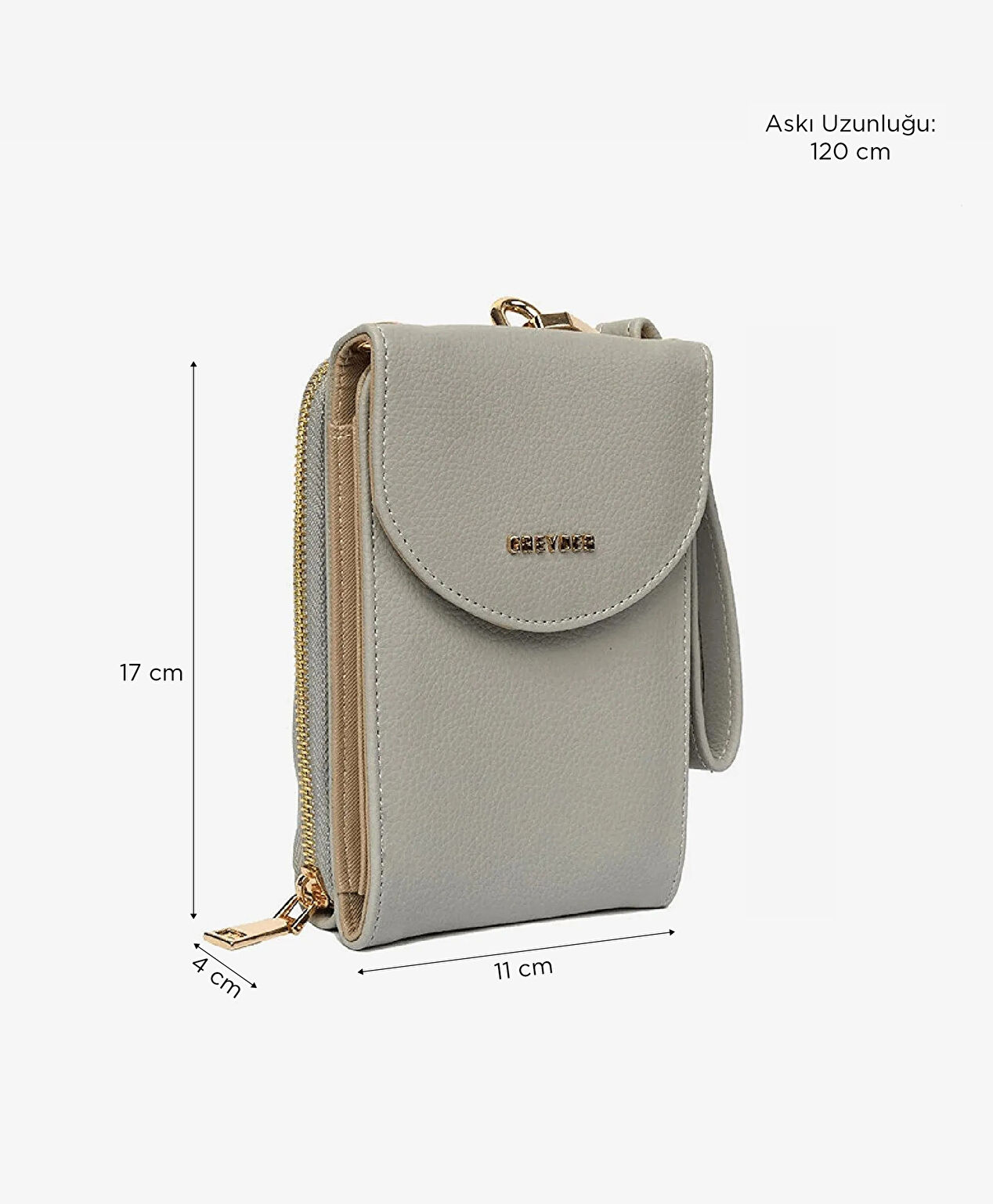 Kadın Gri Çapraz Çanta - 2