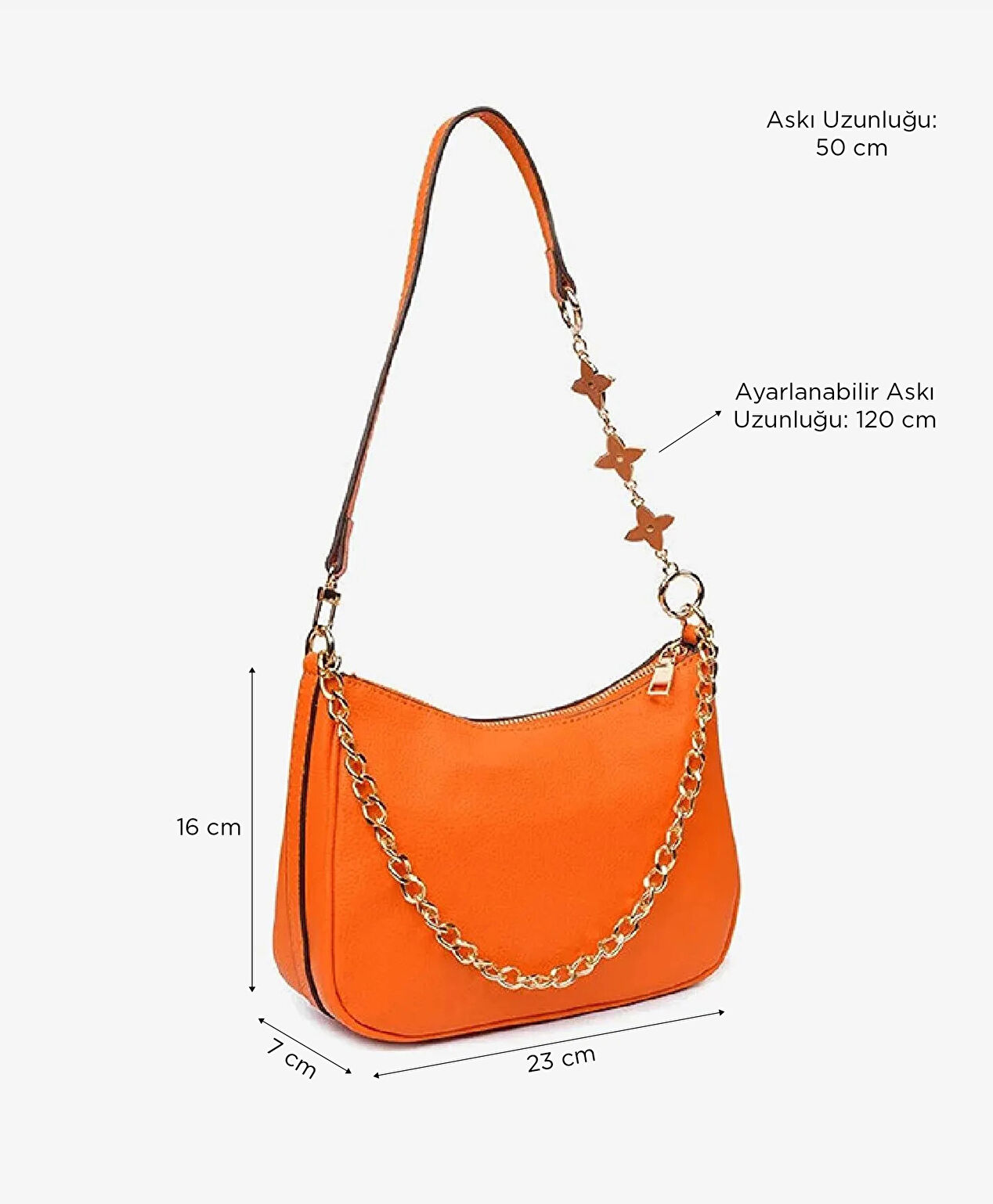 Kadın Turuncu Omuz Çantası - 7