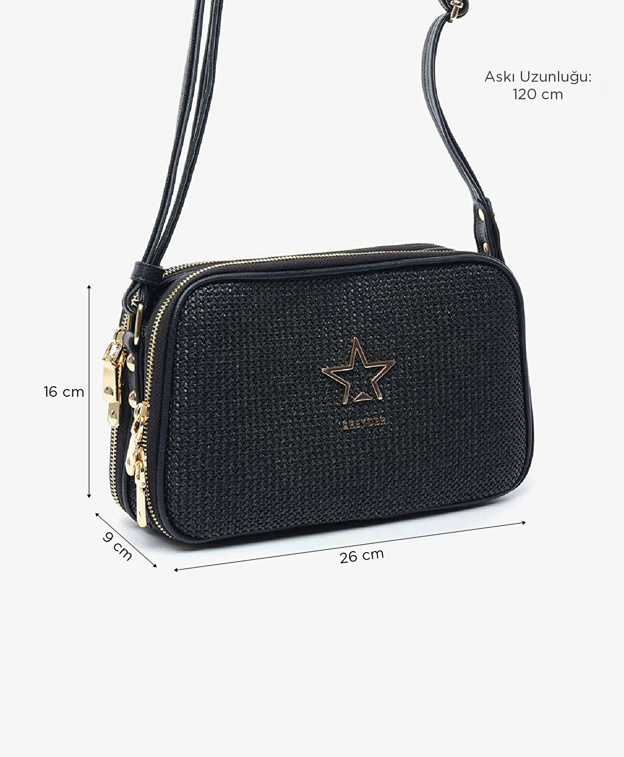 Kadın Siyah Çapraz Çanta - 6
