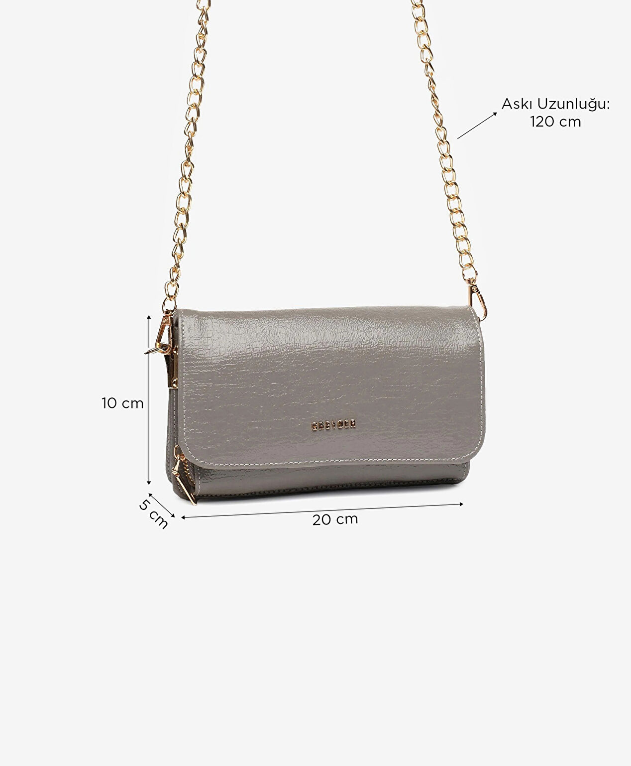 Kadın Gri Omuz Çantası - 5