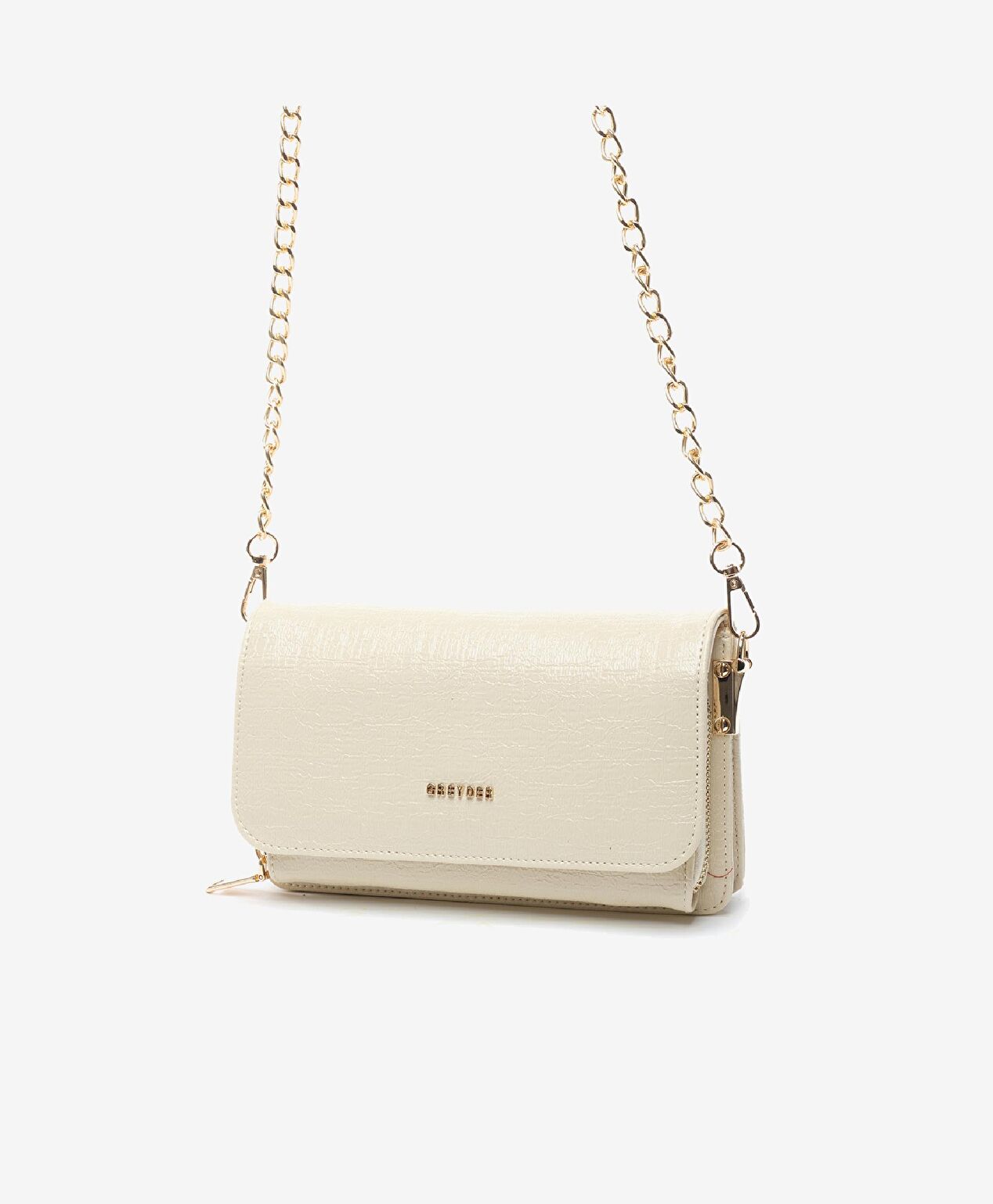 Kadın Krem Omuz Çantası - 3