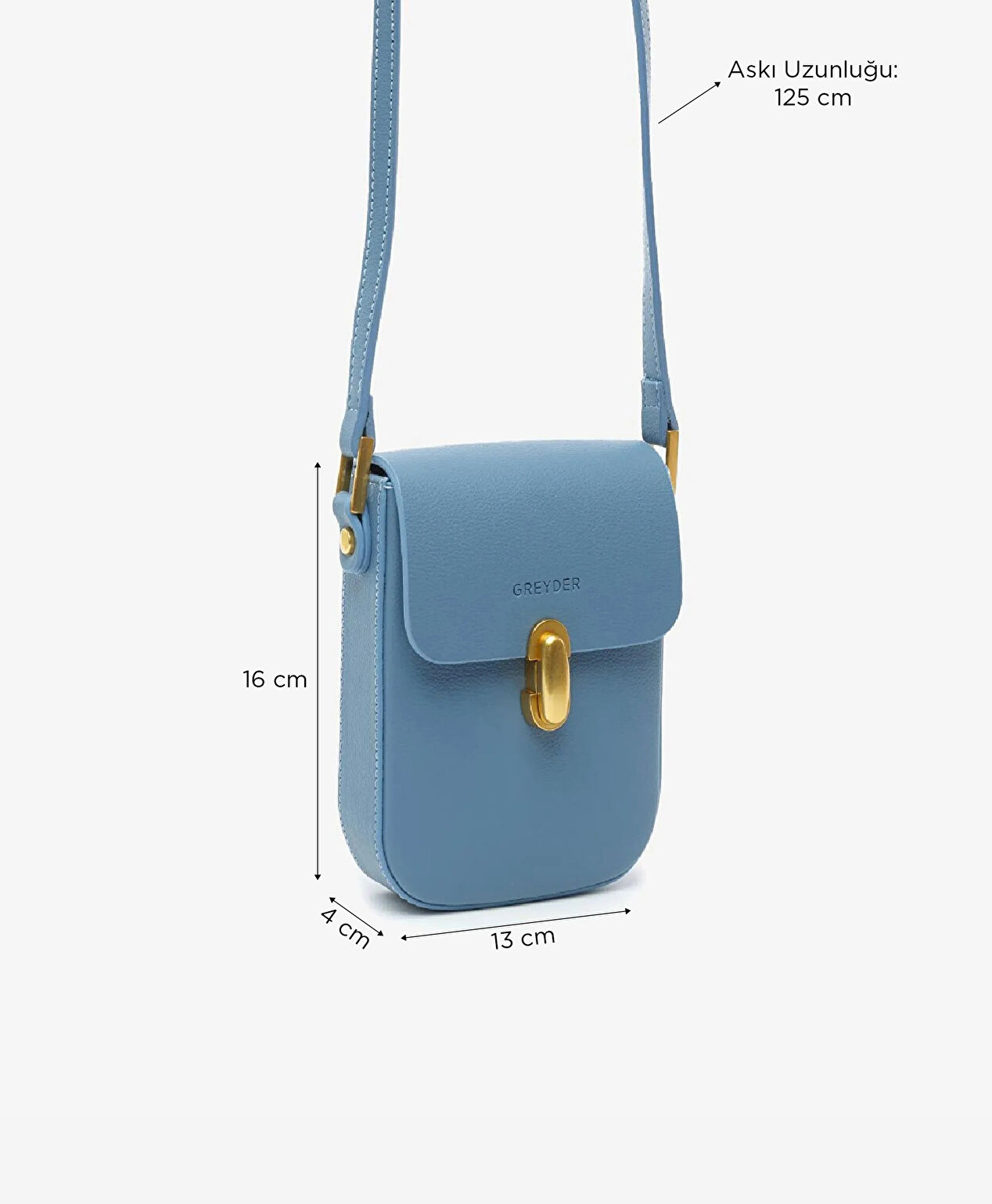 Kadın Mavi Çapraz Çanta - 7