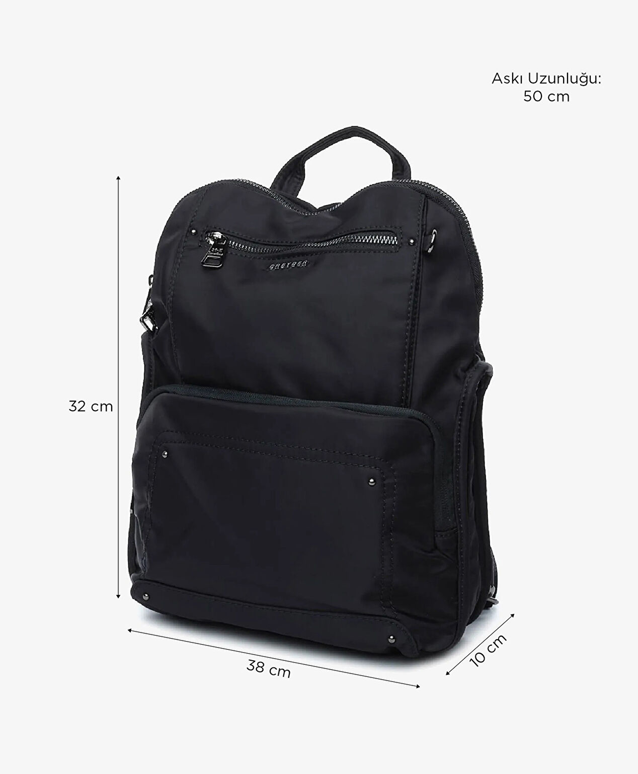 Kadın Siyah Sırt Çantası - 6