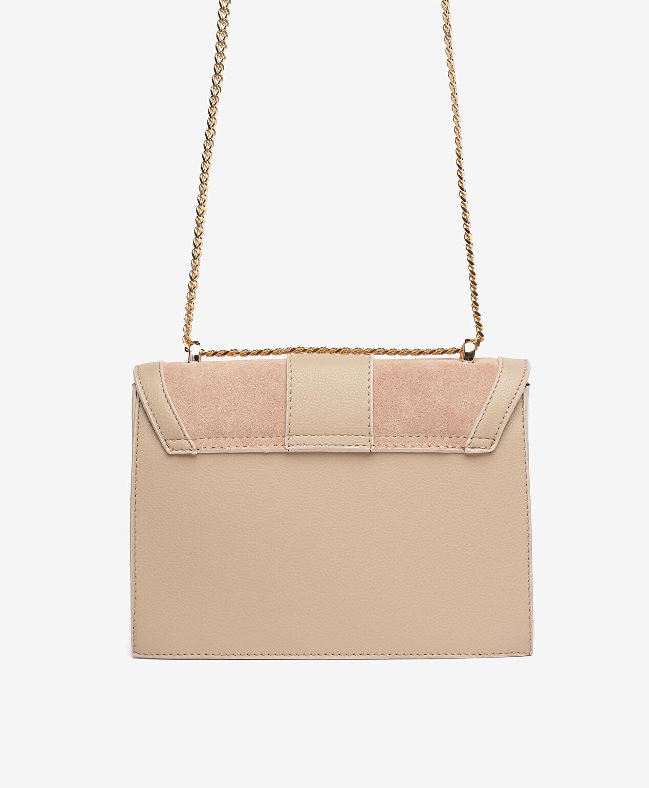 Kadın Bej Süet Omuz Çantası - 3