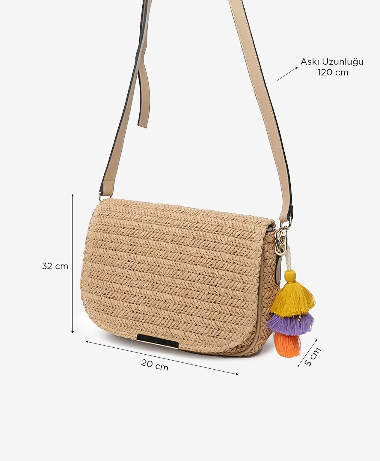 Kadın Deve Tüyü Omuz Çantası - 6