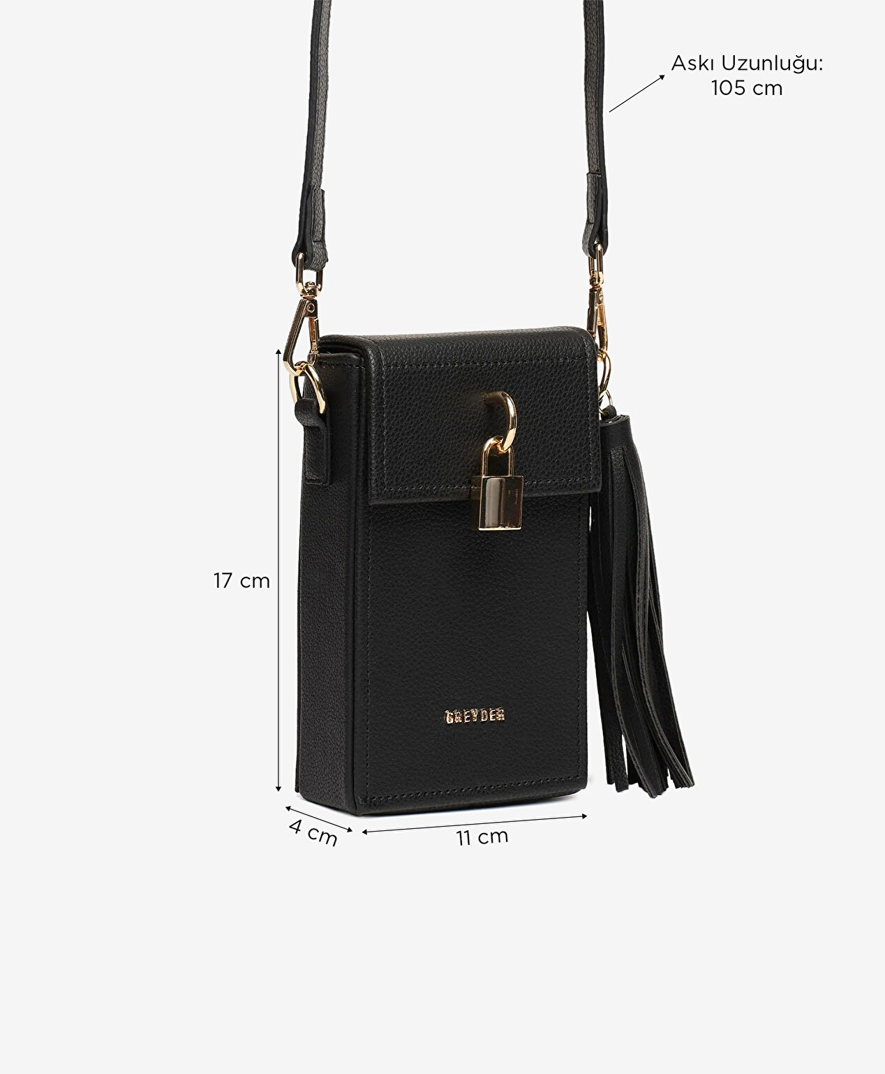 Kadın Siyah Çapraz Çanta - 5
