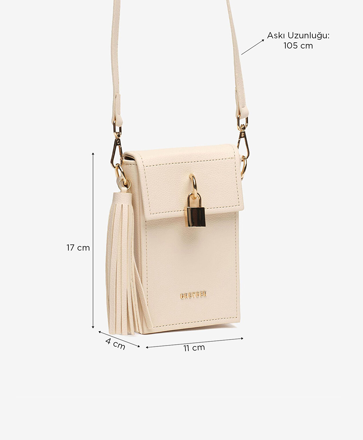 Kadın Ekru Çapraz Çanta - 6
