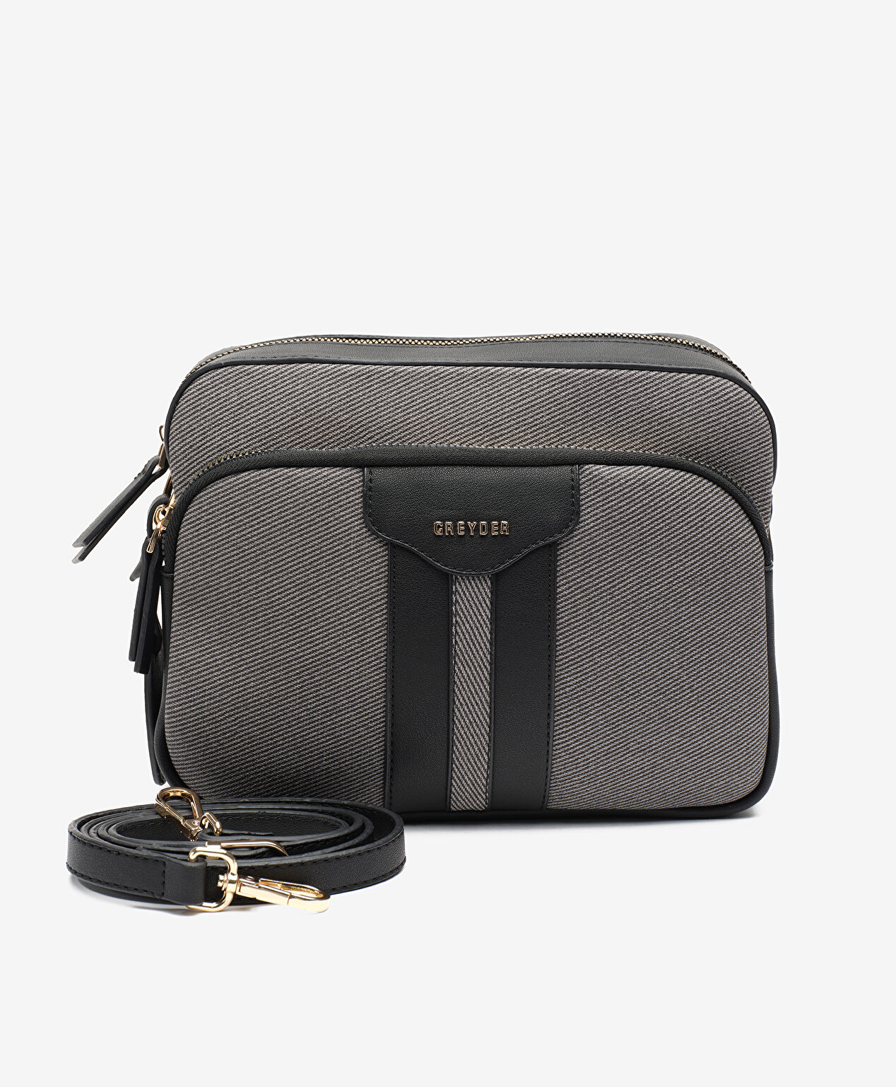 Kadın Siyah Gri Çapraz Çanta - 1