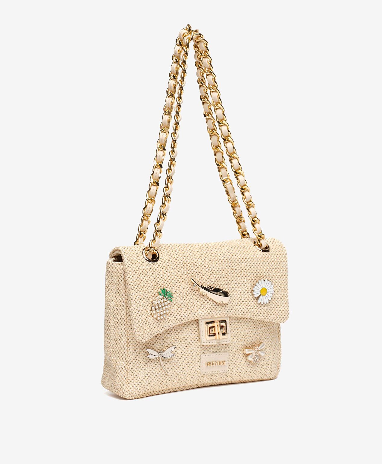 Kadın Krem Omuz Çantası - 2