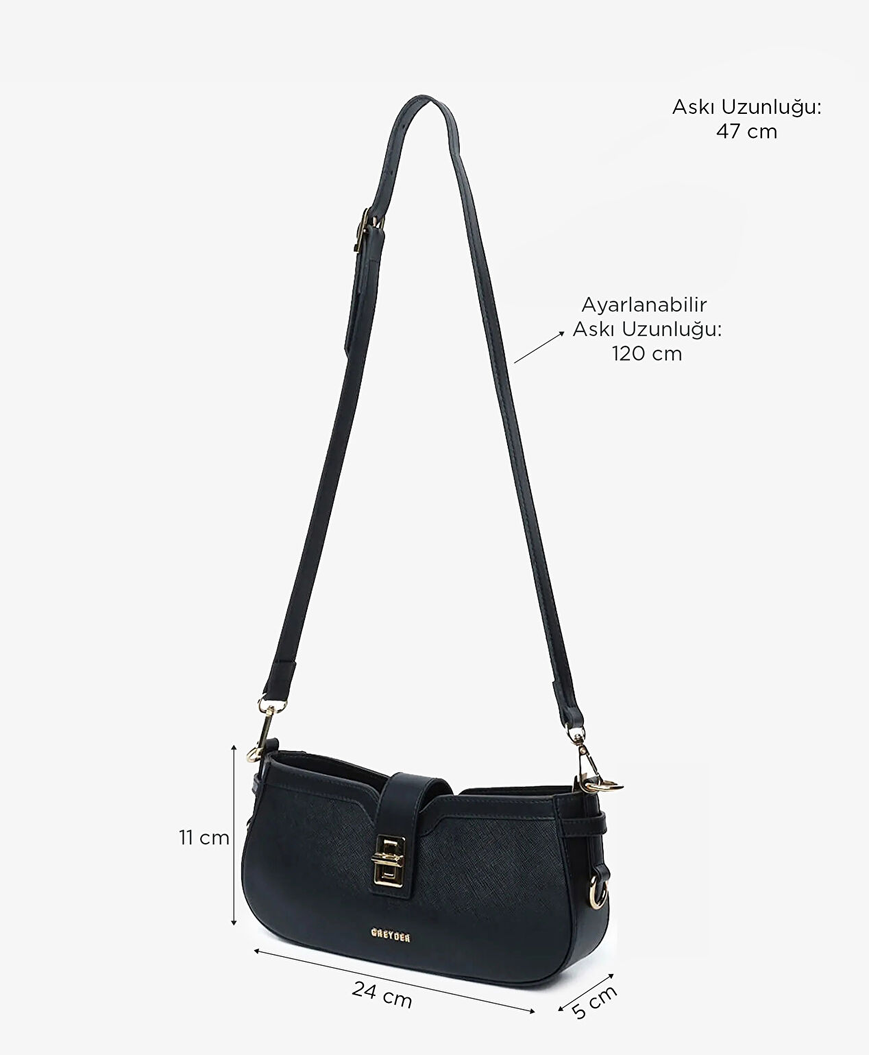 Kadın Siyah Omuz Çantası - 6