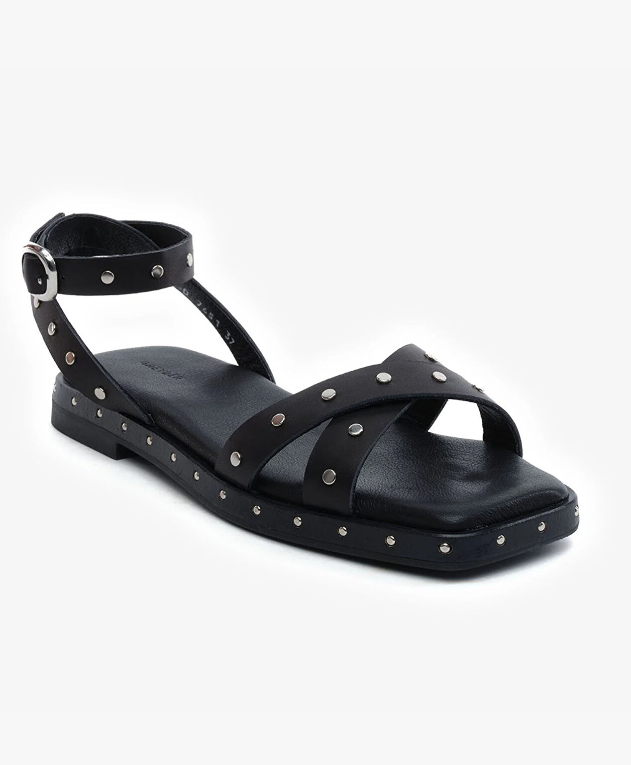 Kadın Siyah Hakiki Deri Sandalet - 2