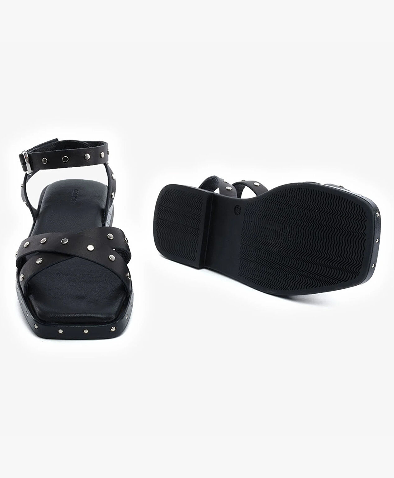 Kadın Siyah Hakiki Deri Sandalet - 6