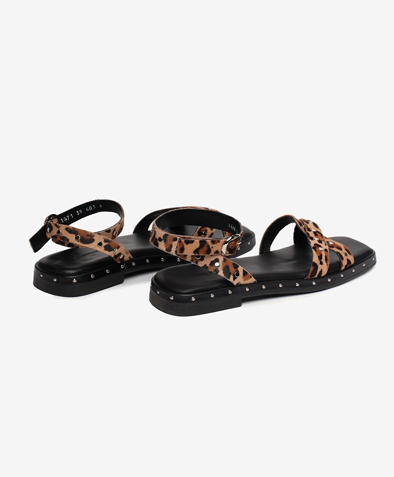 Kadın Leopar Hakiki Deri Sandalet - 5