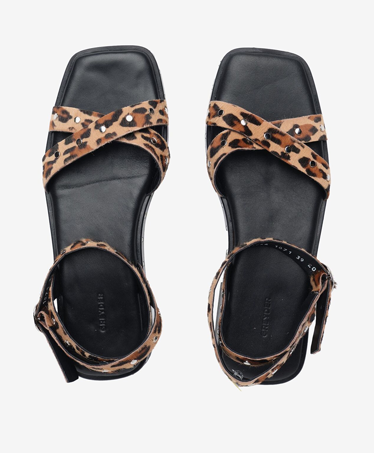 Kadın Leopar Hakiki Deri Sandalet - 6