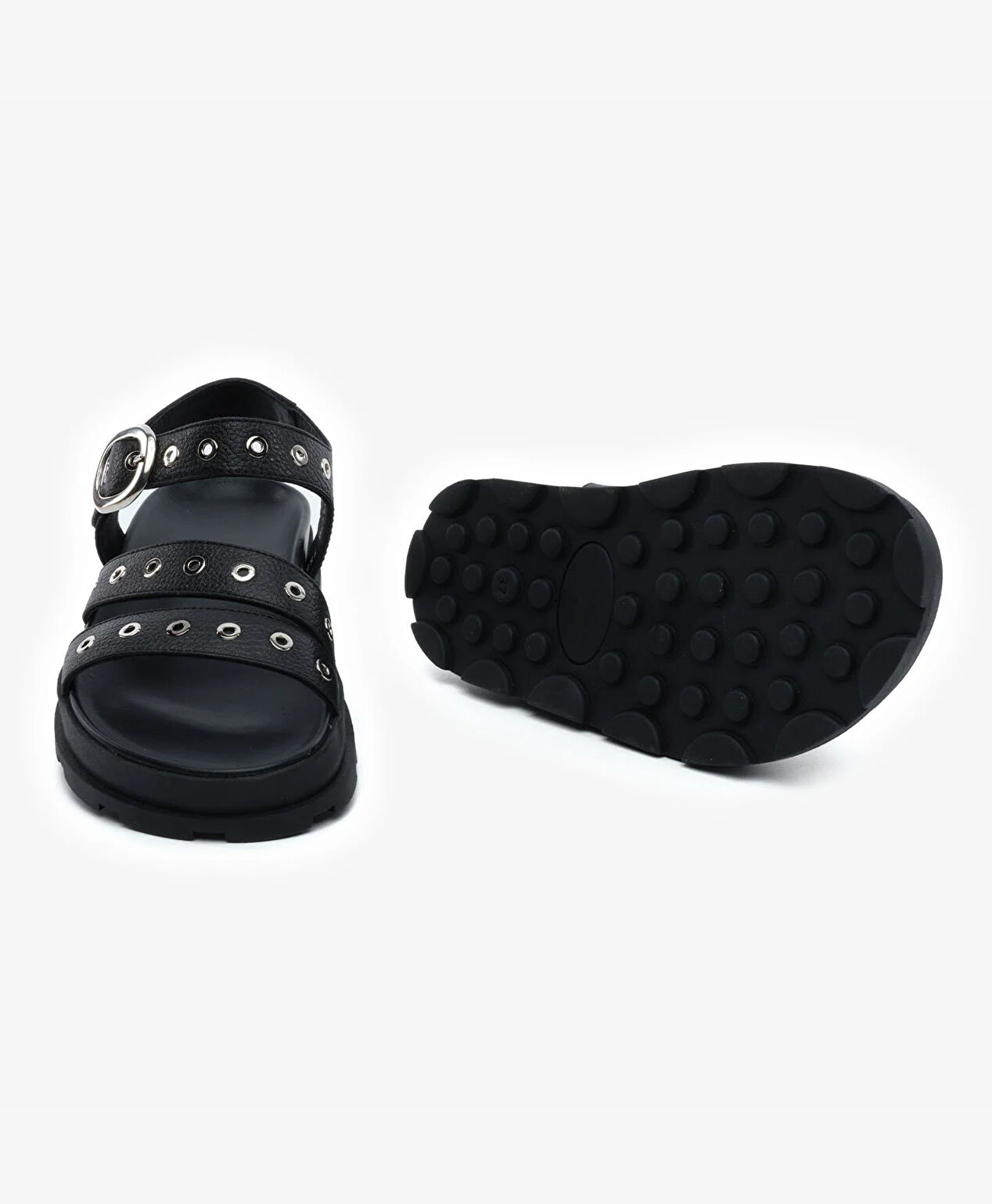 Kadın Siyah Hakiki Deri Sandalet - 6