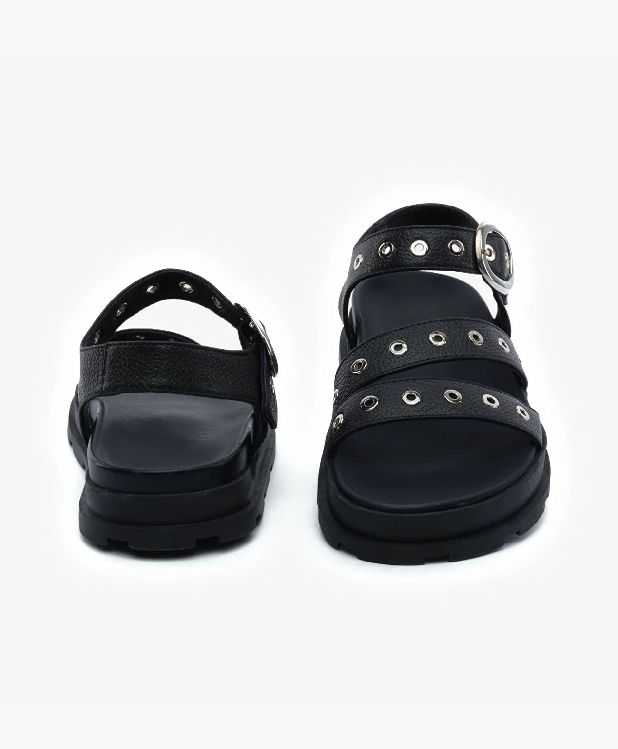 Kadın Siyah Hakiki Deri Sandalet - 7