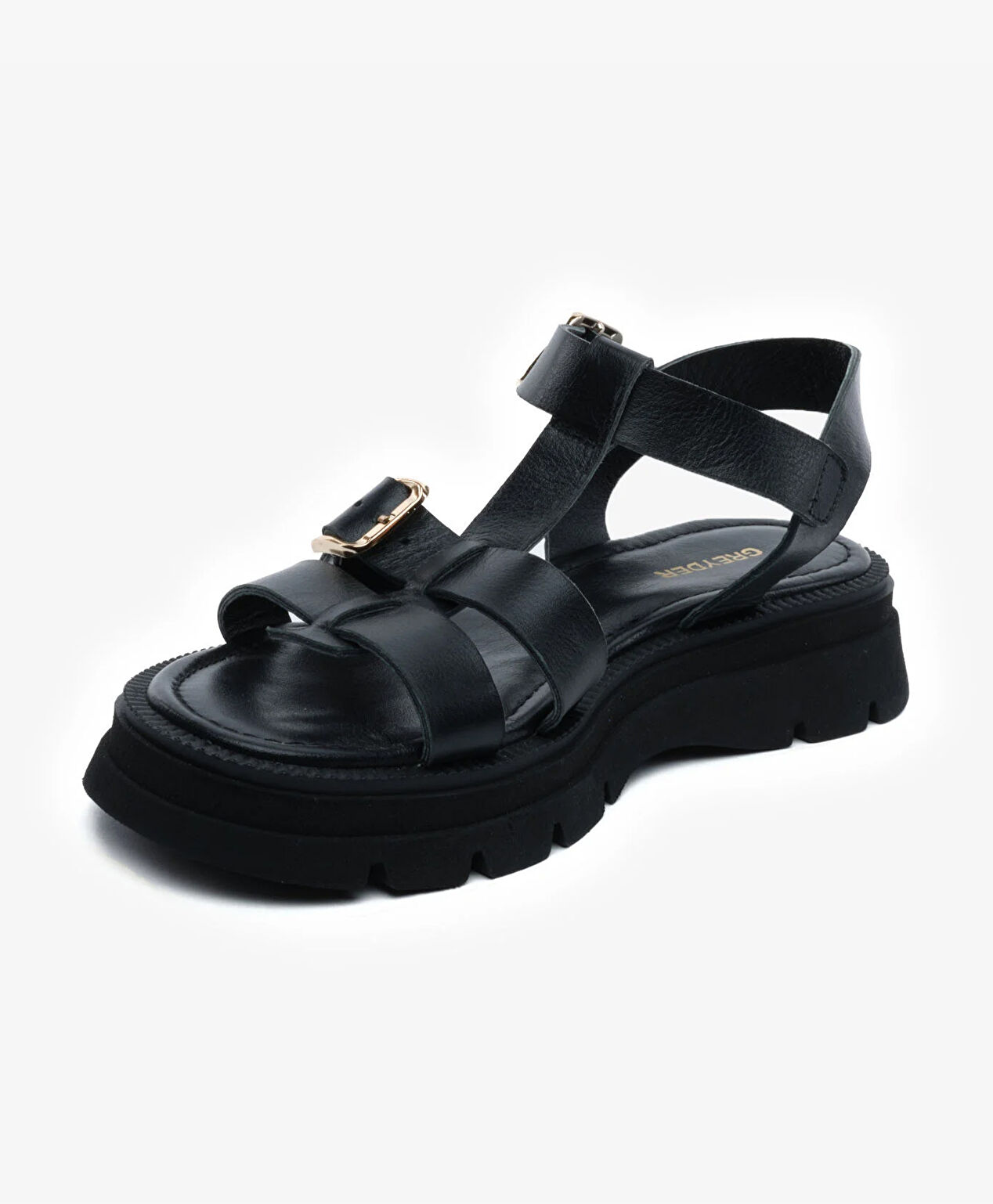 Kadın Siyah Hakiki Deri Sandalet - 3