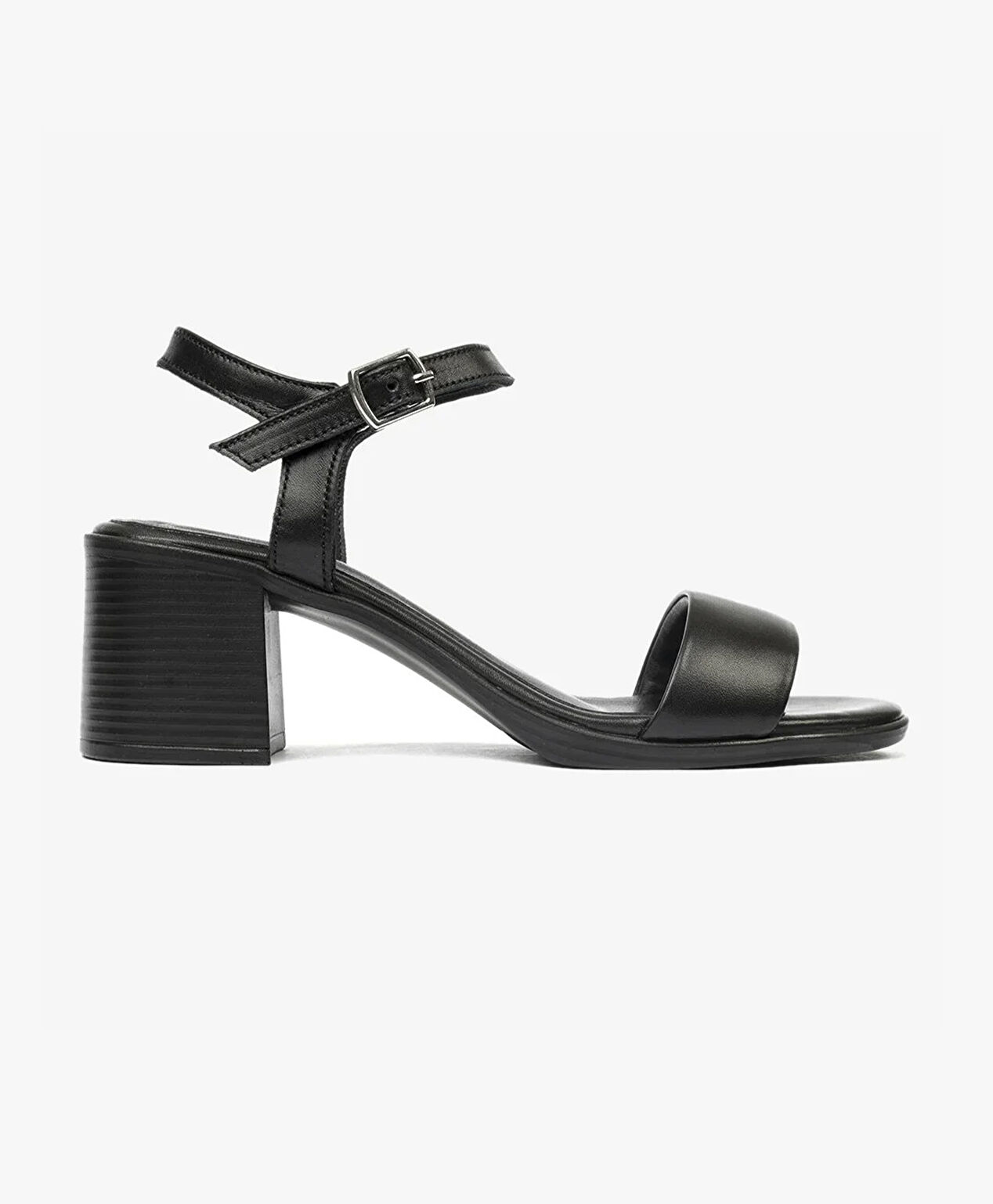 Kadın Siyah Hakiki Deri Sandalet - 1