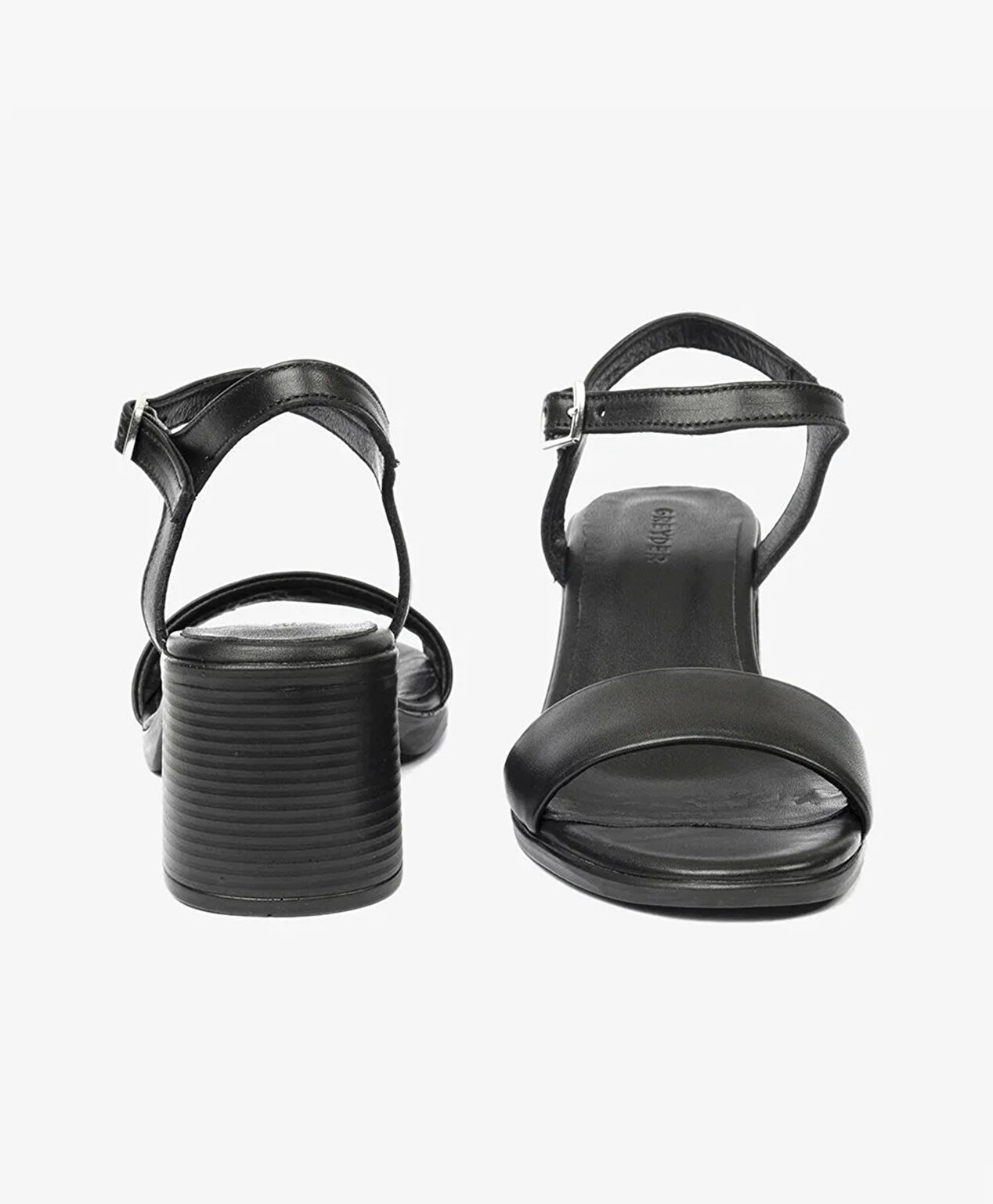 Kadın Siyah Hakiki Deri Sandalet - 7