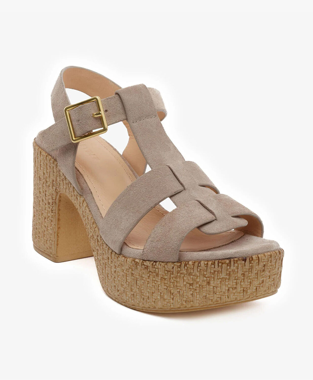 Kadın Bej Süet Hakiki Deri Sandalet - 2