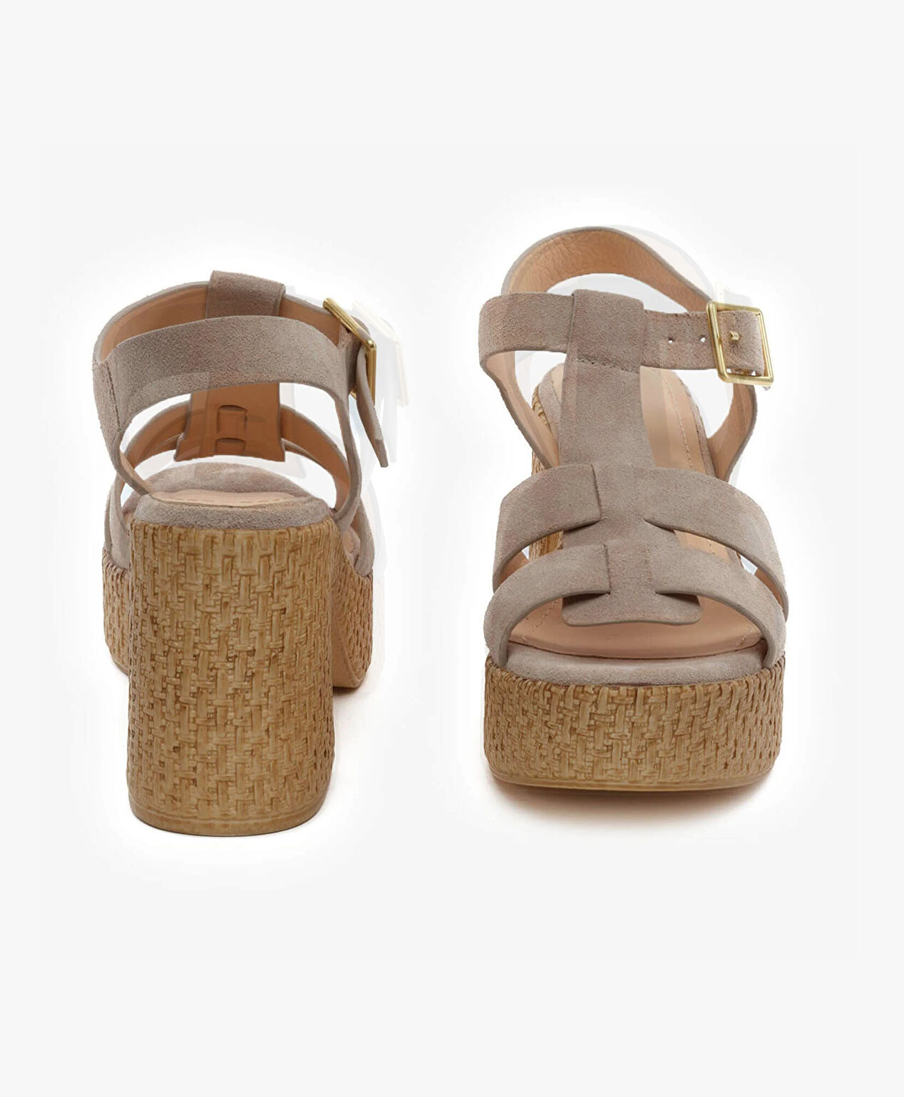 Kadın Bej Süet Hakiki Deri Sandalet - 7