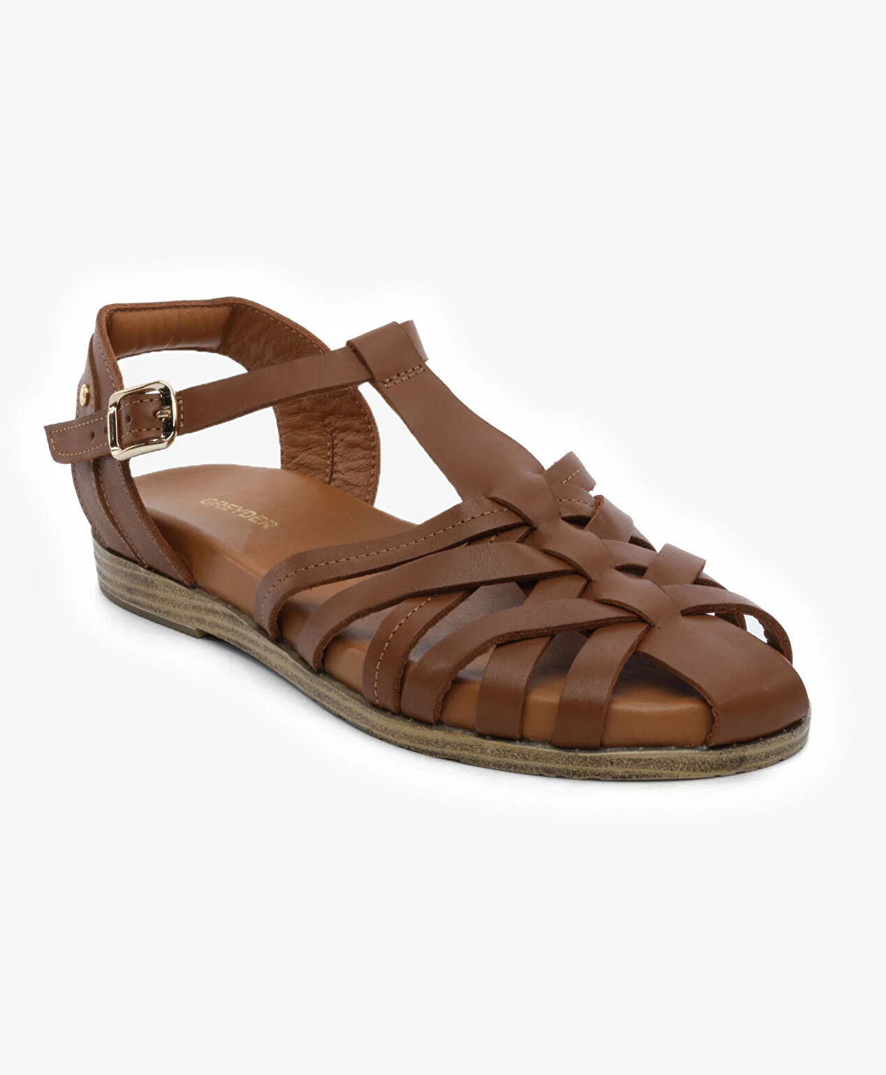 Kadın Taba Hakiki Deri Sandalet - 2