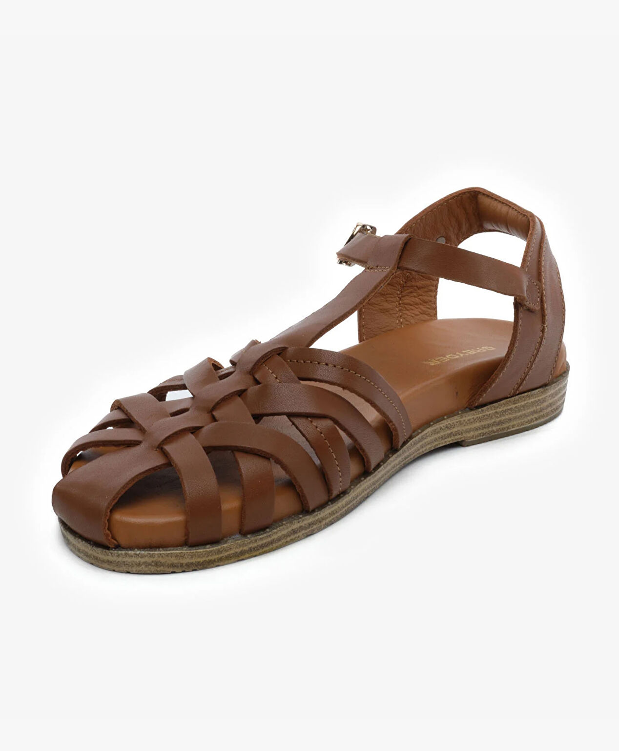 Kadın Taba Hakiki Deri Sandalet - 3
