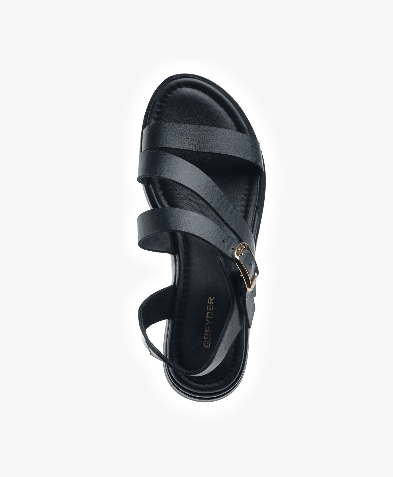 Kadın Siyah Hakiki Deri Sandalet - 4