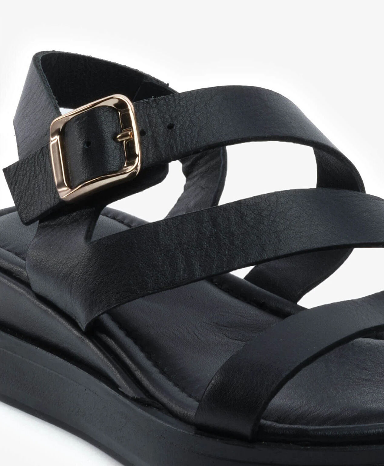 Kadın Siyah Hakiki Deri Sandalet - 5