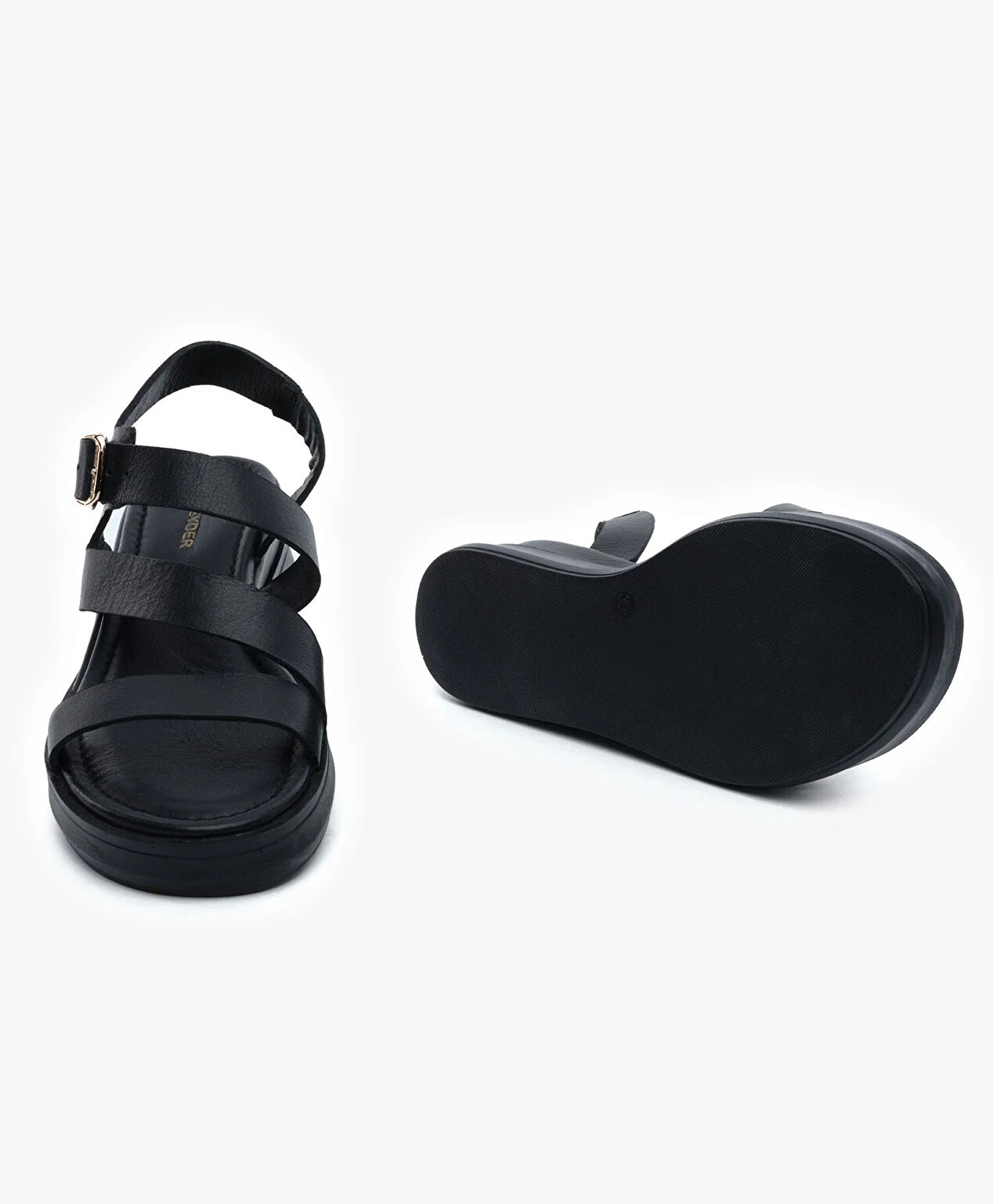 Kadın Siyah Hakiki Deri Sandalet - 6