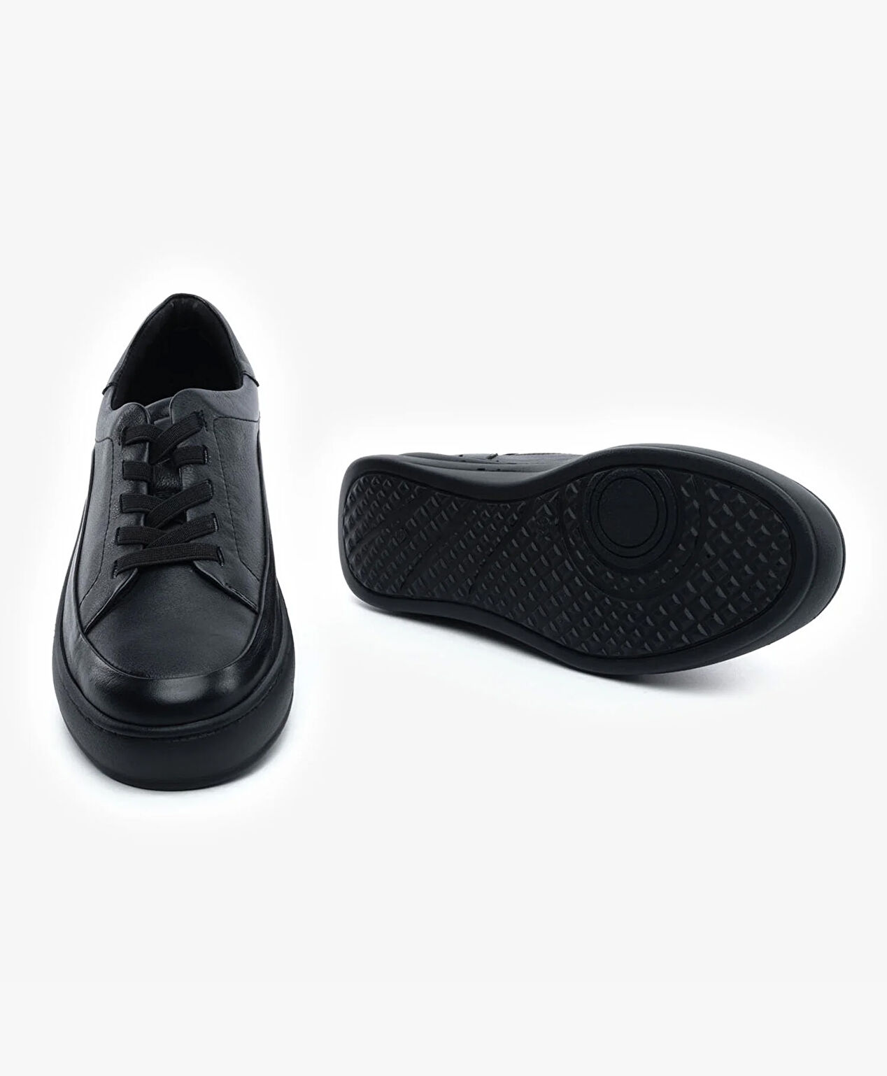 Kadın Siyah Hakiki Deri Sneaker Ayakkabı - 6