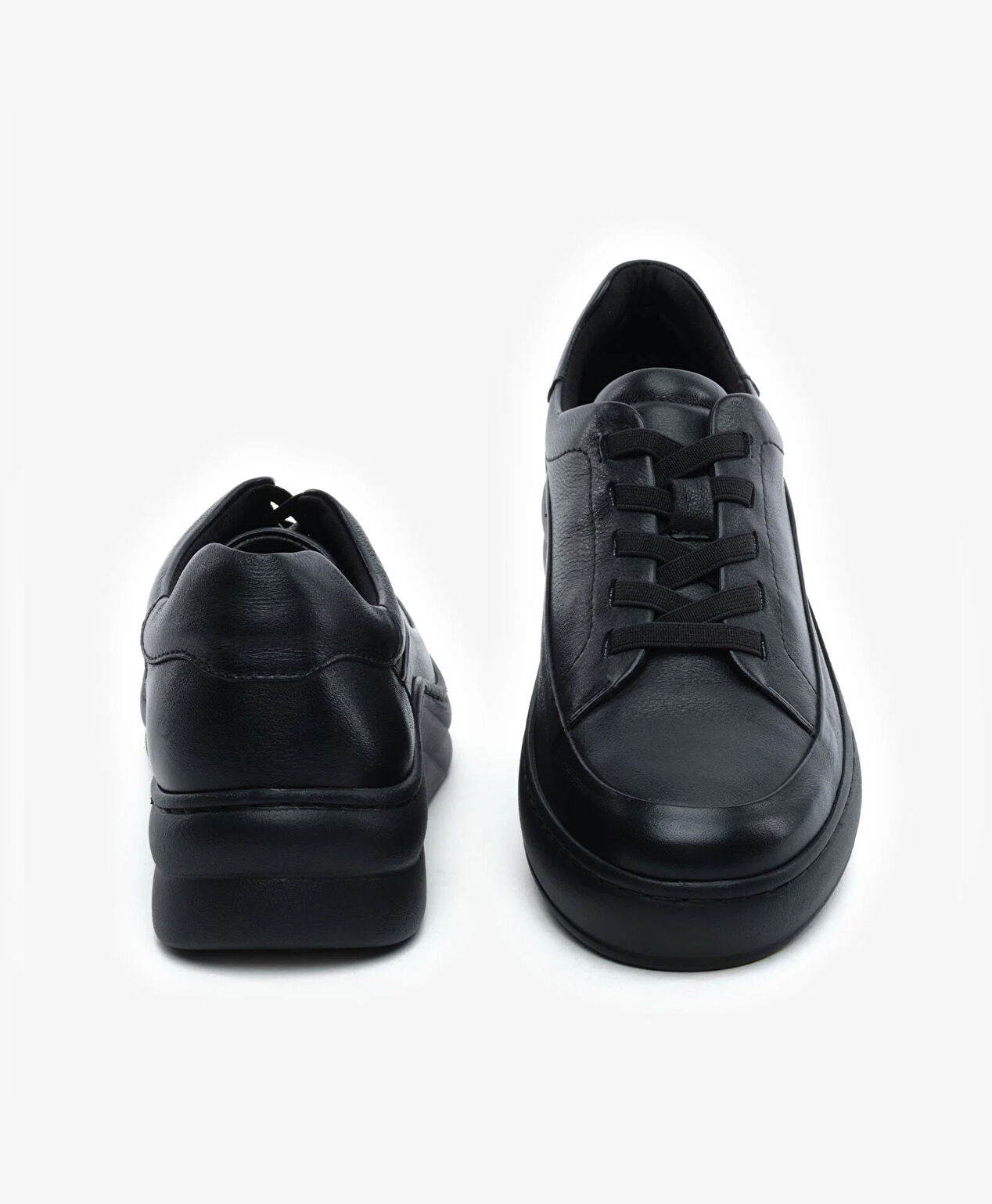 Kadın Siyah Hakiki Deri Sneaker Ayakkabı - 7