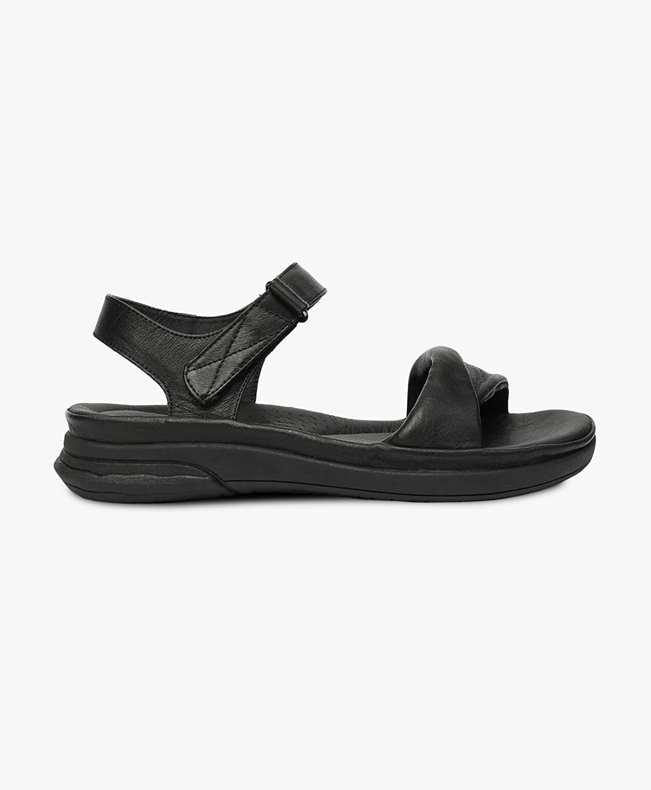 Kadın Siyah Hakiki Deri Sandalet - 1