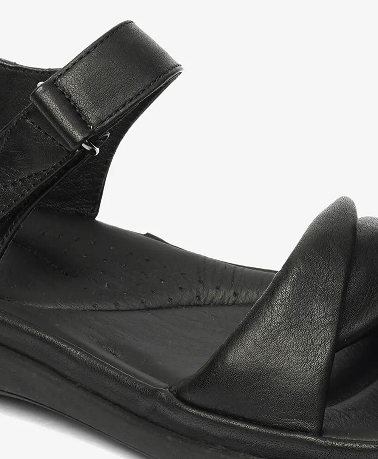 Kadın Siyah Hakiki Deri Sandalet - 5