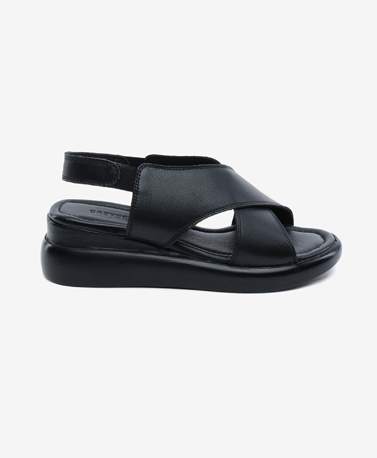 Kadın Siyah Hakiki Deri Comfort Sandalet - 1